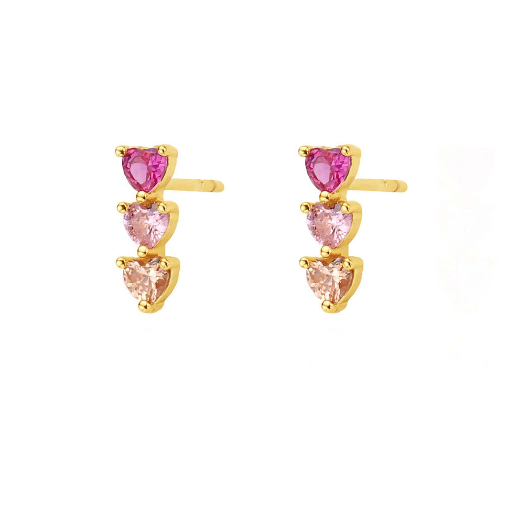 Love Ins Fashion Copper Plating 18K Gold Sweet Earrings