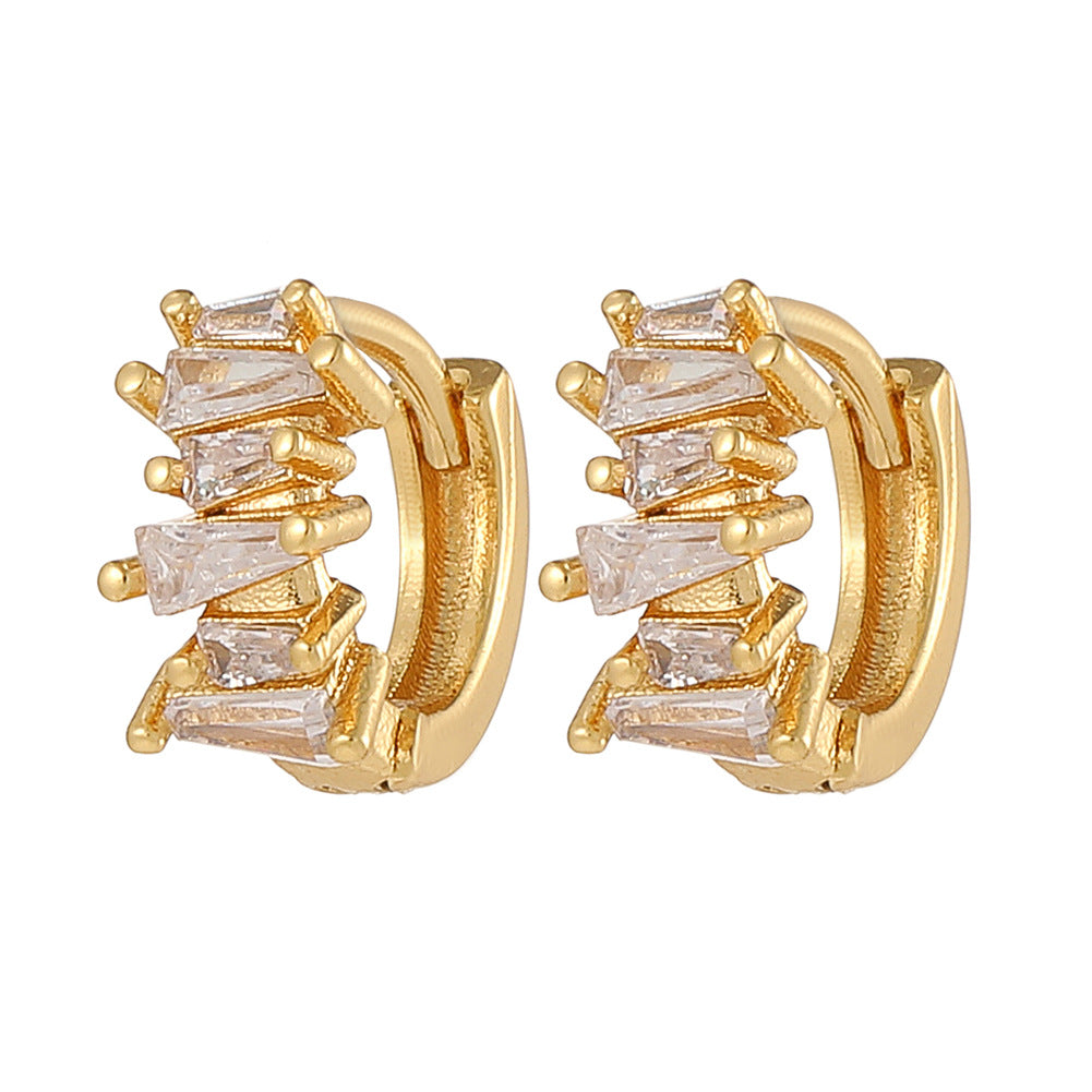 Fashion Copper Plating 18K Gold Earrings Ins Geometric