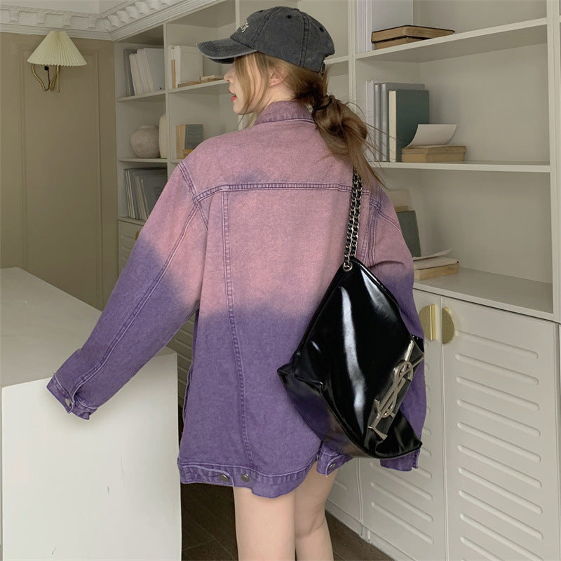 Fashionable Ombre Denim Jacket: Unique Fashion Statement