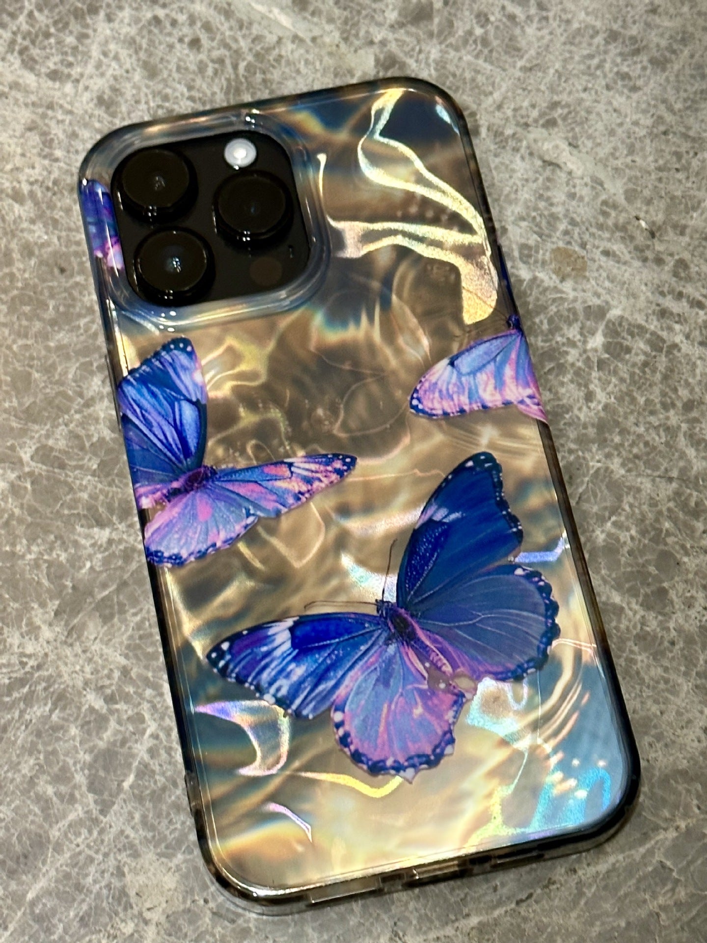 Water Ripple Laser Butterfly Phone Case