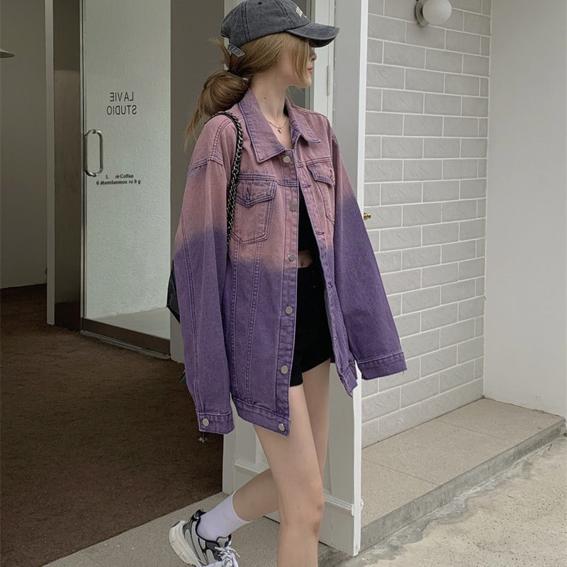 Fashionable Ombre Denim Jacket: Unique Fashion Statement