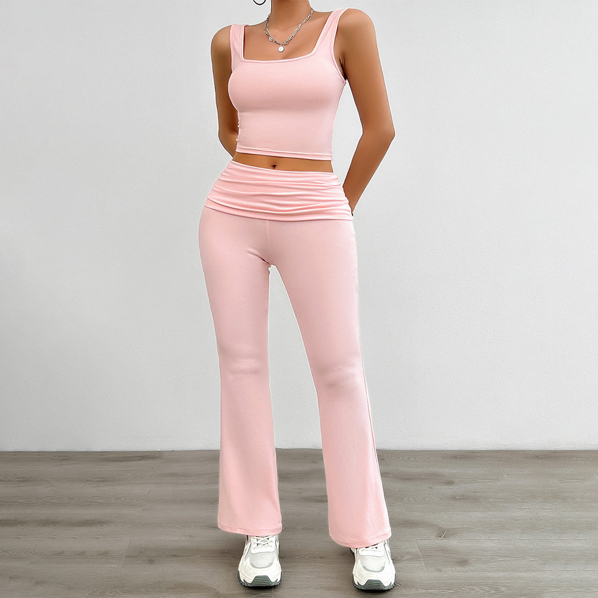 Solid Color Bodycon Tank Set – Women’s Sleek Two-Piece for Elevated Everyday Style