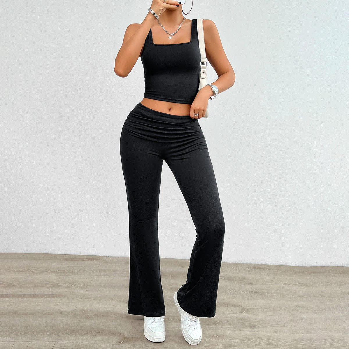 Solid Color Bodycon Tank Set – Women’s Sleek Two-Piece for Elevated Everyday Style