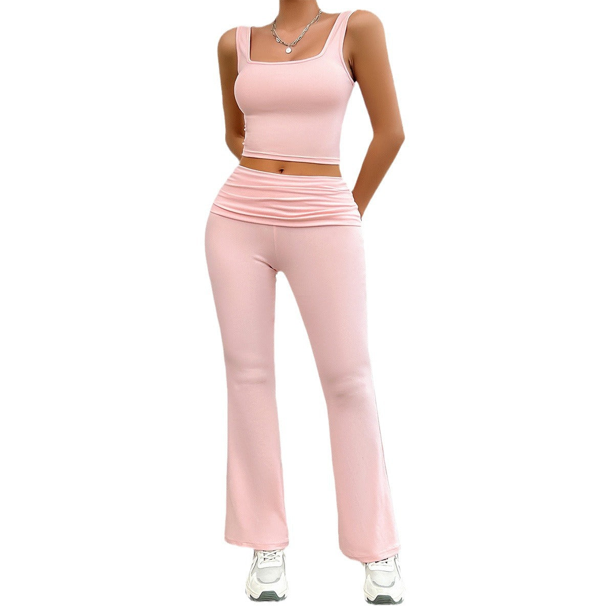 Solid Color Bodycon Tank Set – Women’s Sleek Two-Piece for Elevated Everyday Style