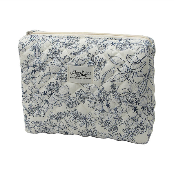 3-Piece Floral Travel Cosmetic Bag Set – Quilted Makeup Organizers for Women