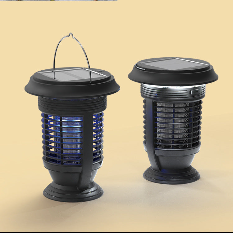 Outdoor Park Solar USB Charging LED Purple Mosquito Killer Lamp