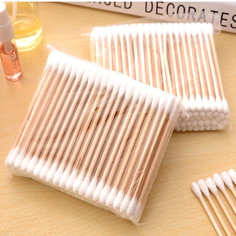 100 Bagged Cotton Swabs Disposable Double-headed Sanitary Cleaning