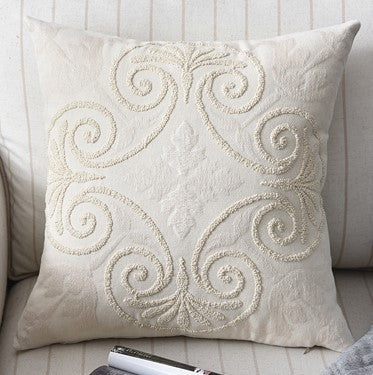 Cotton And Linen Woven Embroidered Couch Pillow Bed Head Cushion