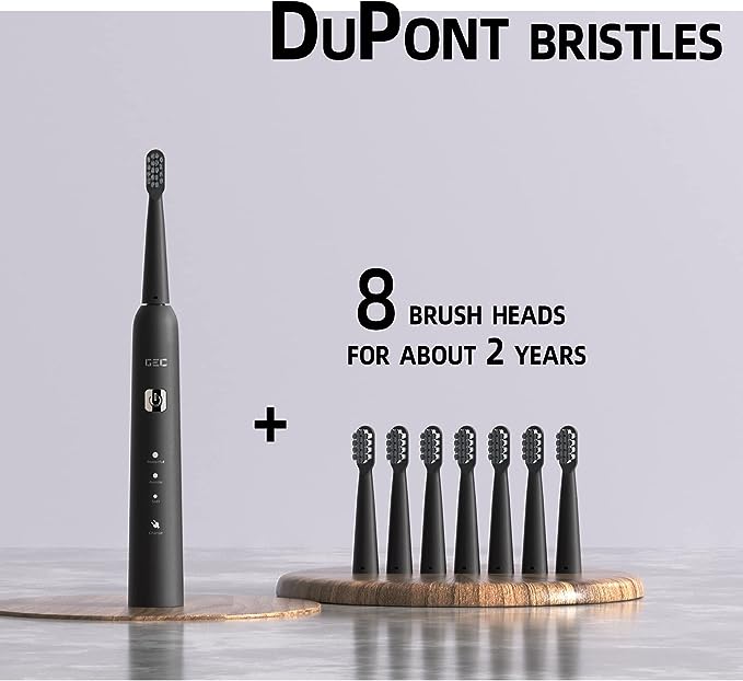 Electric Toothbrush for Adults, 8 Brush Heads Toothbrush w/ 40,000 VPM, Charge Once Last for 365 Days, 6 HIGH-Performance Brushing Modes, Electric Toothbrush