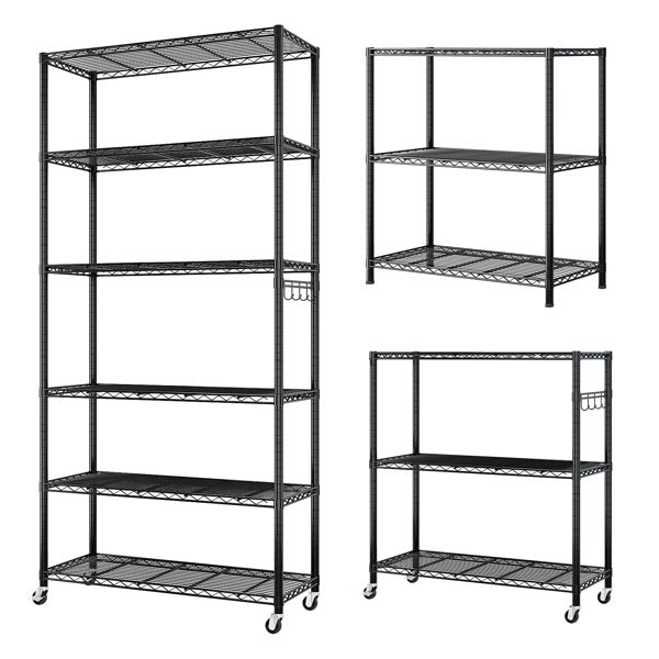 Adjustable Interlayer Spacing Six Layer Segmented Display Rack