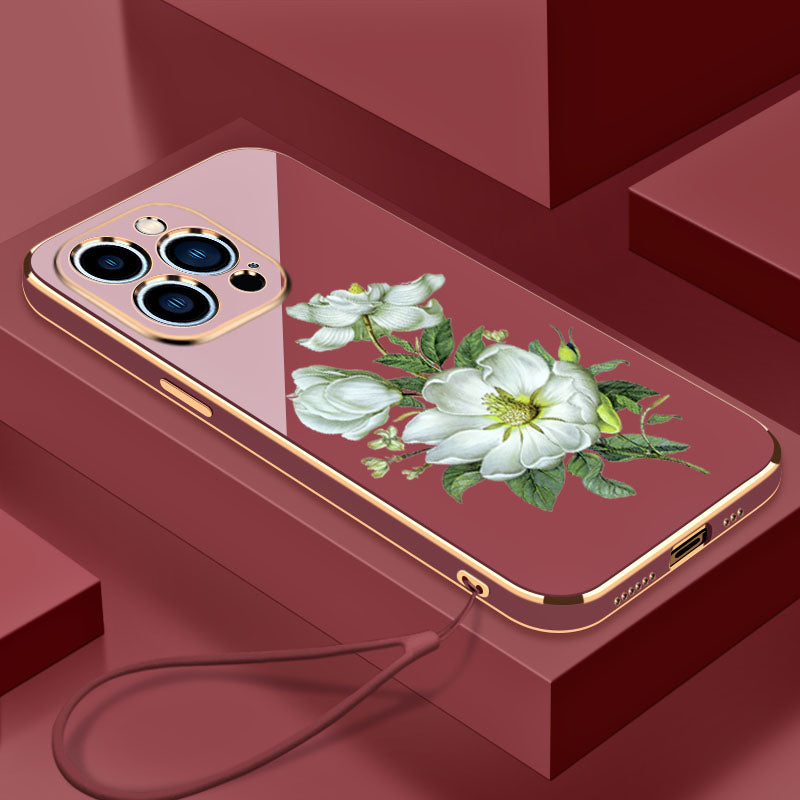 Electroplated Jasmine Pattern Drop-proof Phone Case Protector