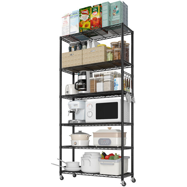 Adjustable Interlayer Spacing Six Layer Segmented Display Rack