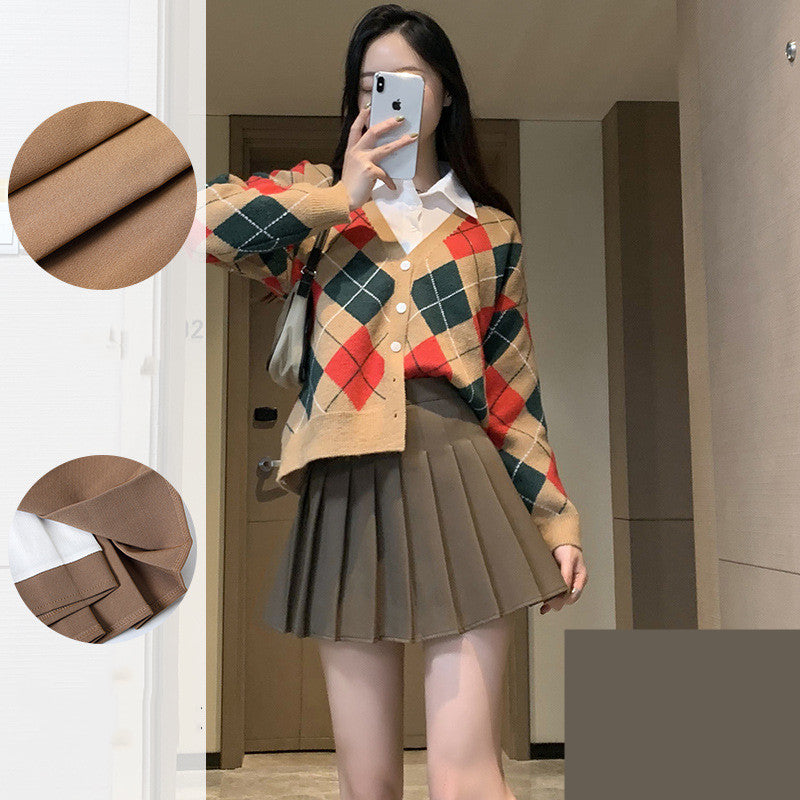 High Waist Pleated Skirt – Elegant A-Line Flowy Midi Skirt for Women, Summer Lightweight Knit Fabric, Casual & Office Wear