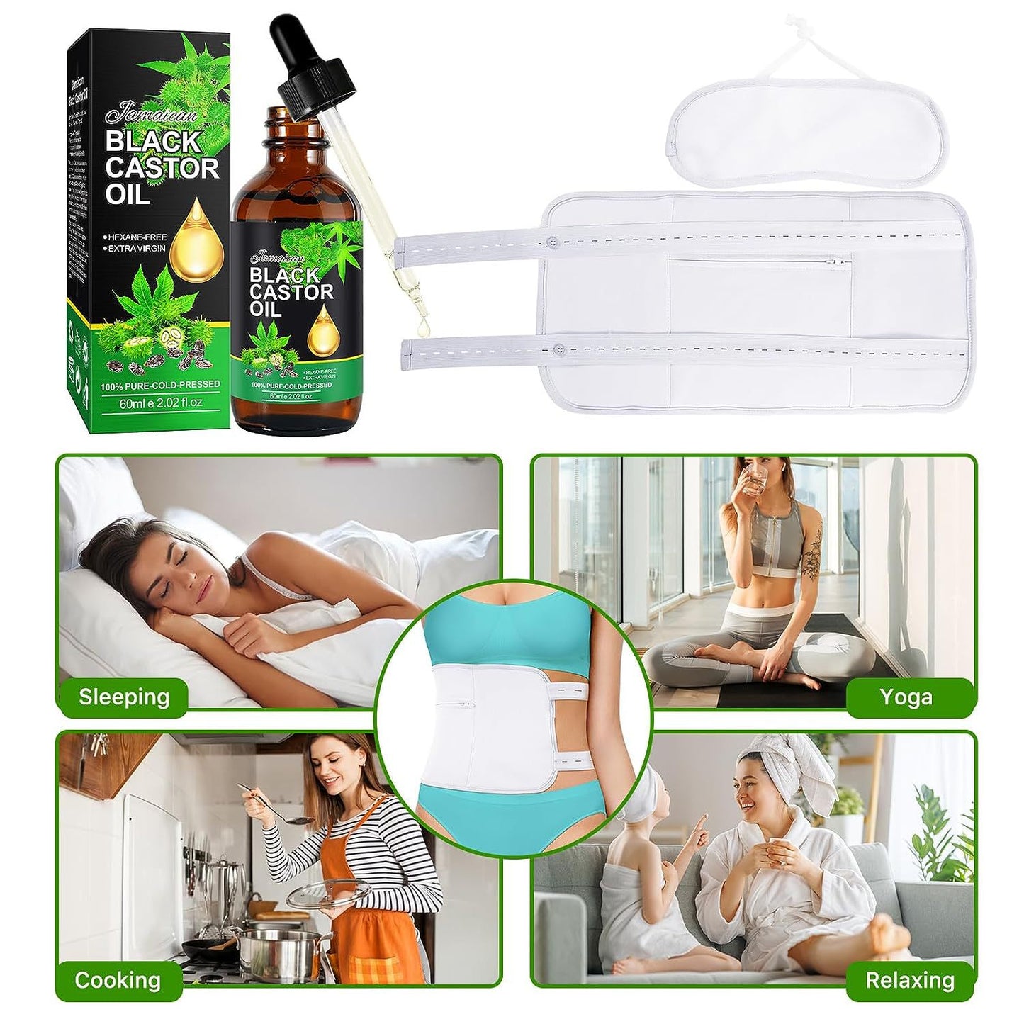 Black Castor Oil for Hair Care - Essential Oil Massage Oil for Healthy Hair Growth