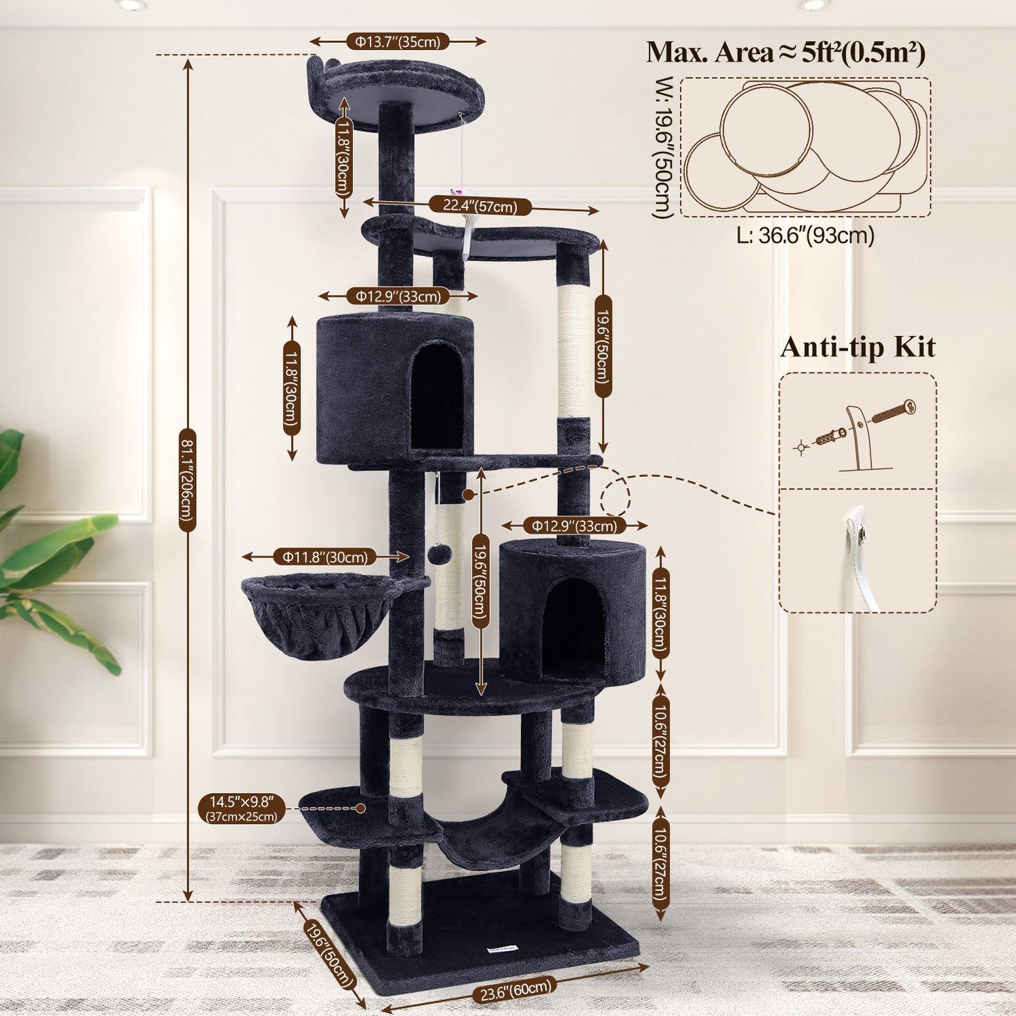 81 Inch Cat Climbing Rack