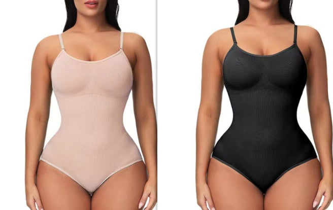 Seamless One-Piece Shapewear Bodysuit – Sculpting Compression with Adjustable Straps