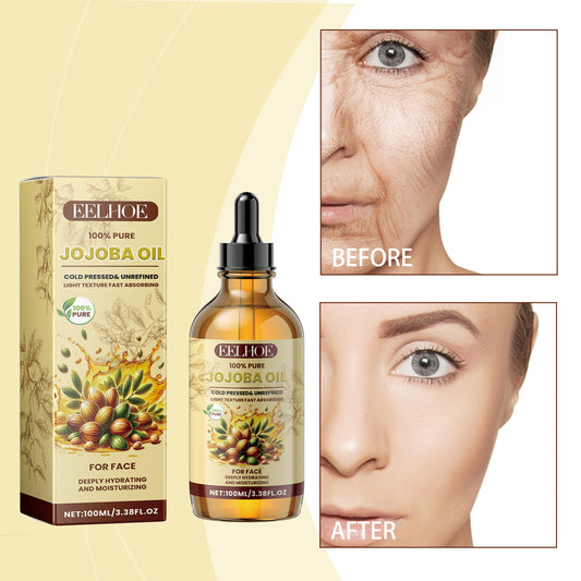 Eelhoe Jojoba Face Oil – Hydrating & Brightening Serum with Vitamin E & Hyaluronic Acid for Anti-Aging & Skin Firming