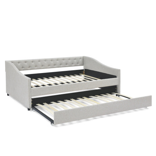 The Full-size Sofa Bed Features A Double Upholstered Tufted Sofa Bed On Wheels Unavailable Platforms- Temu