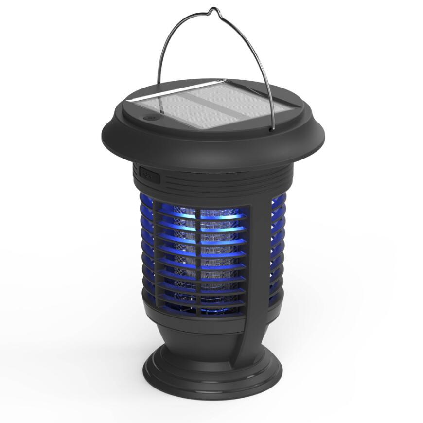 Outdoor Park Solar USB Charging LED Purple Mosquito Killer Lamp