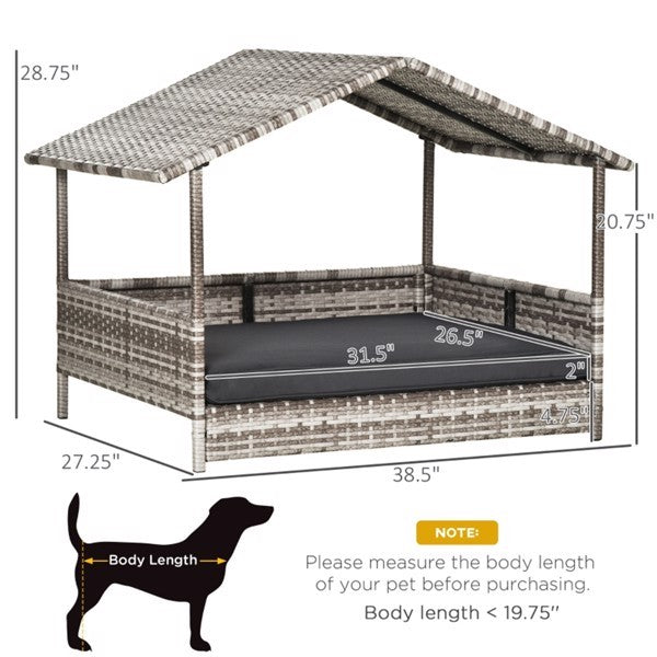 Luxury Rattan Dog Bed – Elevated Pet Sofa & Cozy Dog Tent for Ultimate Comfort