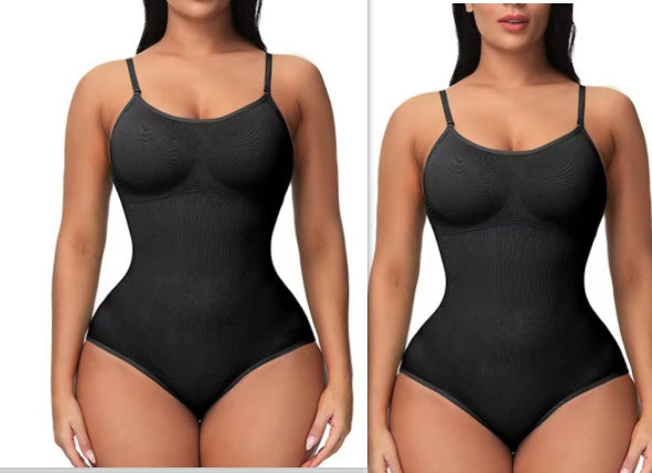 Seamless One-Piece Shapewear Bodysuit – Sculpting Compression with Adjustable Straps