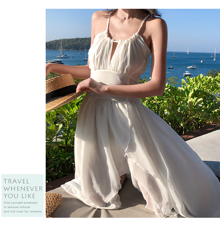 Women's Summer Holiday White Niche Beach Dress