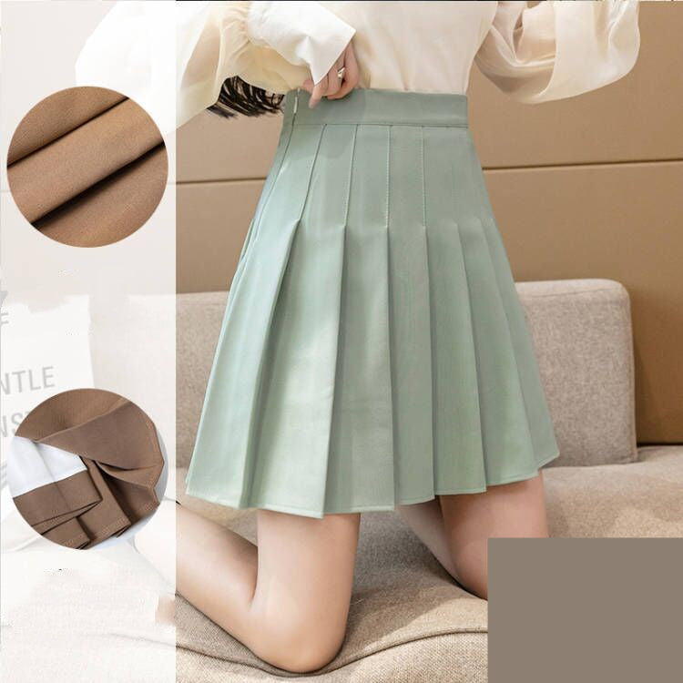 High Waist Pleated Skirt – Elegant A-Line Flowy Midi Skirt for Women, Summer Lightweight Knit Fabric, Casual & Office Wear