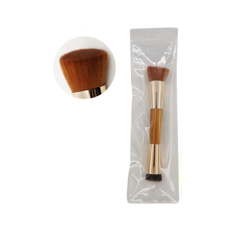 Bamboo Blush & Powder Brush – Soft Nylon Bristles, Portable Foundation Tool