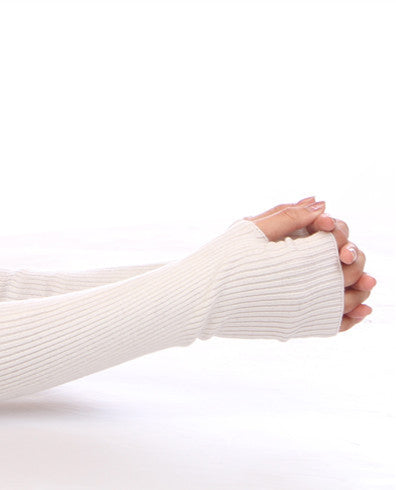Minimalist Fall & Winter Fashion Long Cashmere Arm Sleeves for Women