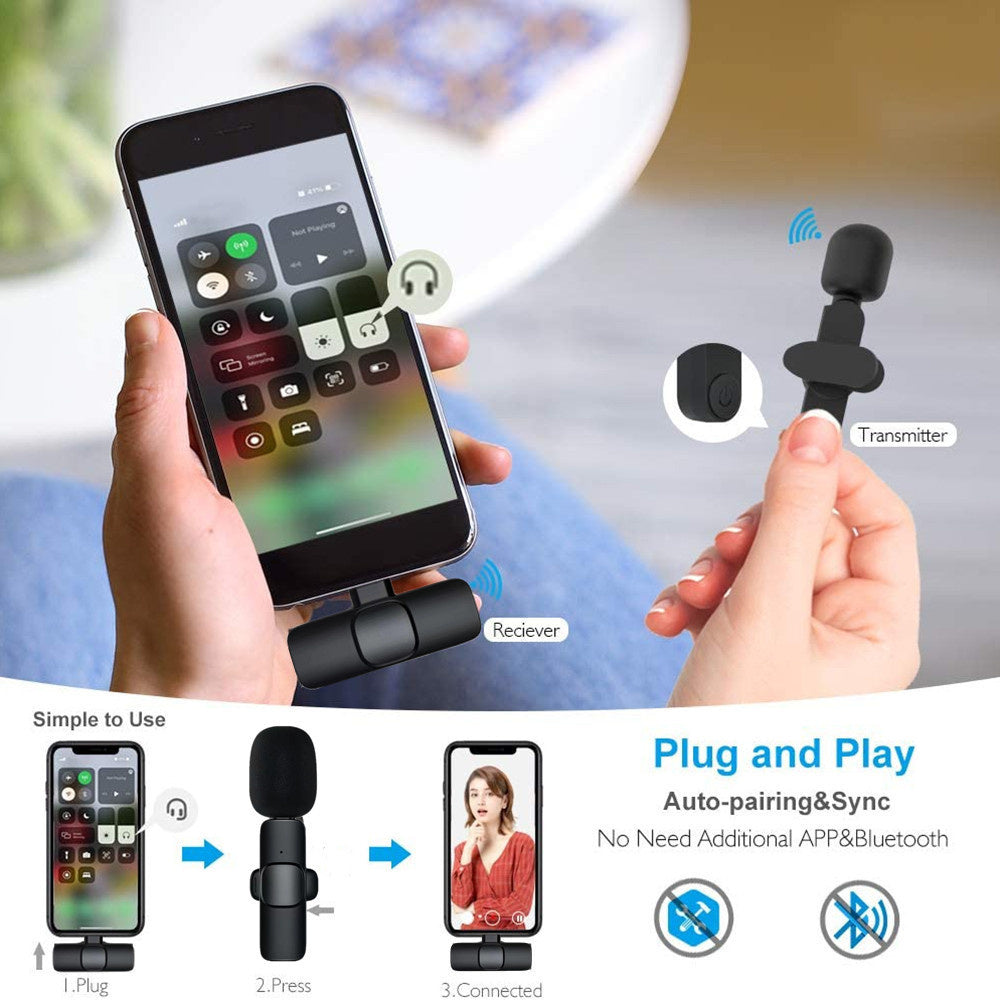 Wireless Lavalier Microphone – Plug & Play for Mobile, Tablet, Camera, & More