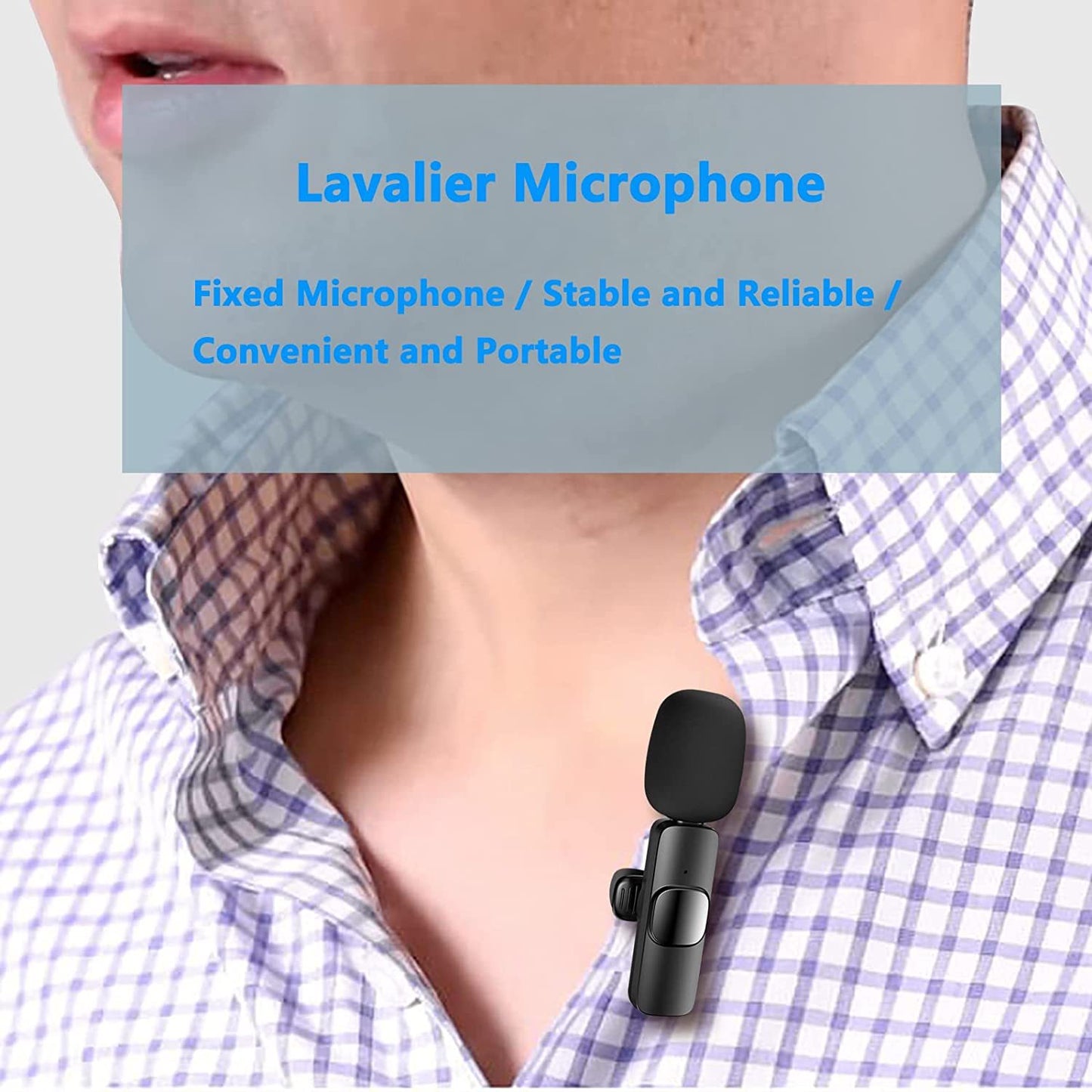 Wireless Lavalier Microphone for iPhone & iPad – Clip-On Cordless Lapel Mic, Omnidirectional Condenser for Interviews, Video Recording, Vlogs, YouTube & Podcasts