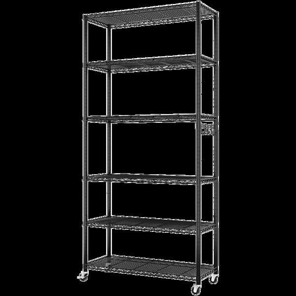 Adjustable Interlayer Spacing Six Layer Segmented Display Rack