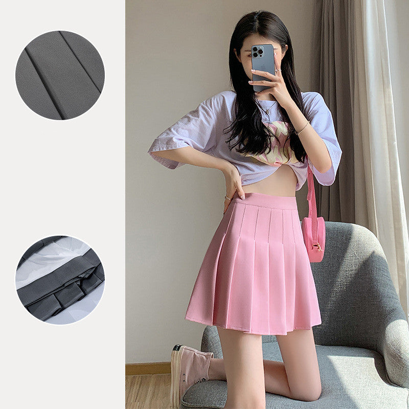 High Waist Pleated Skirt – Elegant A-Line Flowy Midi Skirt for Women, Summer Lightweight Knit Fabric, Casual & Office Wear