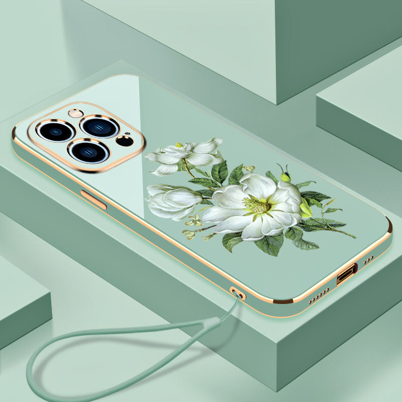 Electroplated Jasmine Pattern Drop-proof Phone Case Protector