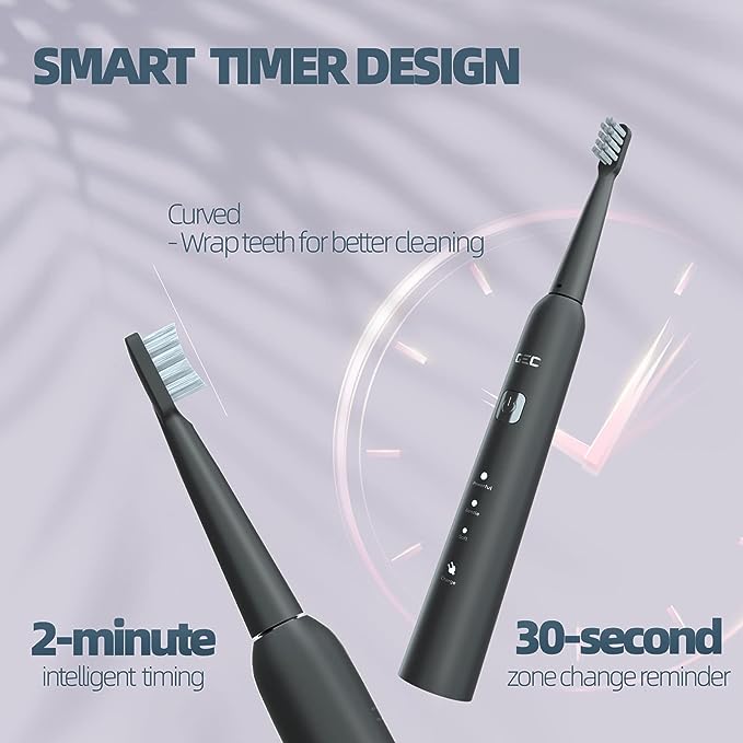 Electric Toothbrush for Adults, 8 Brush Heads Toothbrush w/ 40,000 VPM, Charge Once Last for 365 Days, 6 HIGH-Performance Brushing Modes, Electric Toothbrush