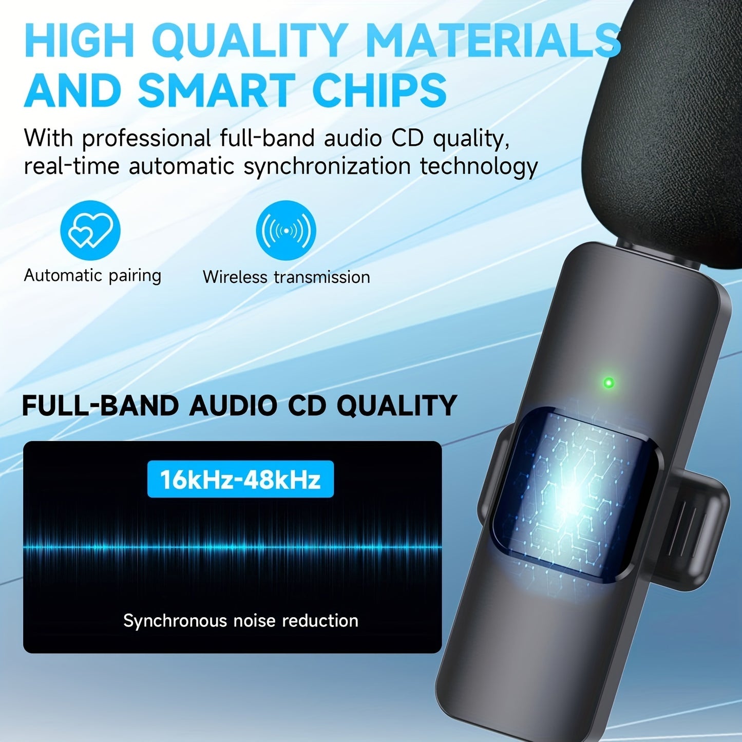 Wireless Lavalier Microphone for iPhone & iPad – Clip-On Cordless Lapel Mic, Omnidirectional Condenser for Interviews, Video Recording, Vlogs, YouTube & Podcasts