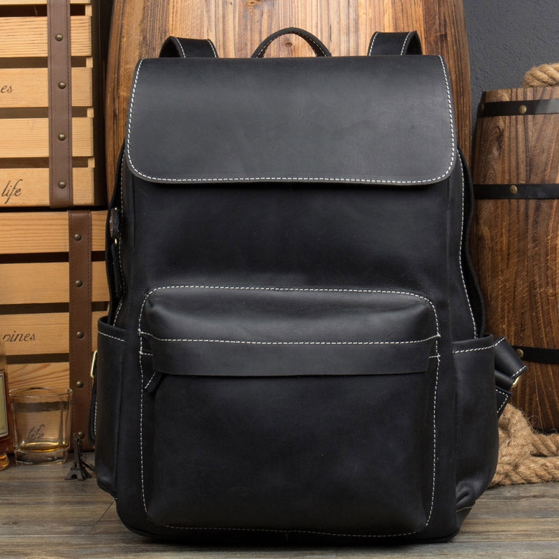 Crazy Horse men backpack Leather cowhide leather luggage male Baotou Backpack Bag