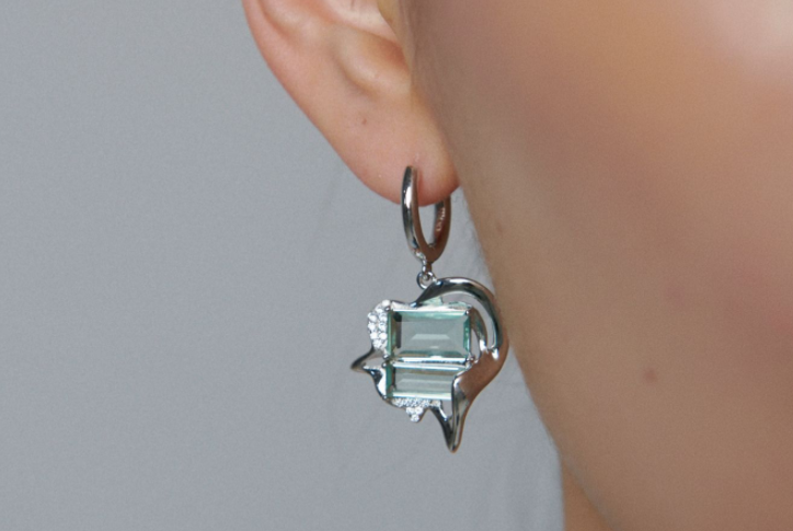 Summer New Products Daydream Series Mint Green Silver Earrings Earrings