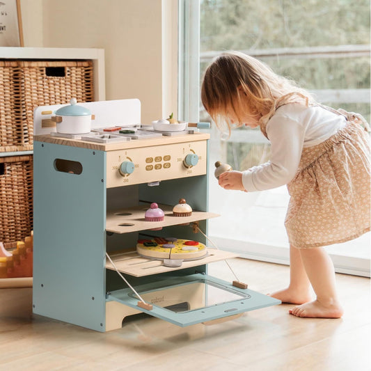 Robotime Robud Pretend Play Wooden Oven Play Refrigerator For Kids Toddlers