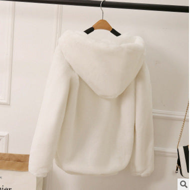 Mink Coat Plush Hooded Fur Coat