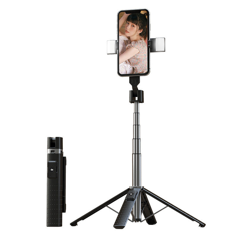 3-in-1 Aluminum Alloy Selfie Stick Tripod with Bluetooth Remote + Optional Fill Light – Extendable up to 1.04M