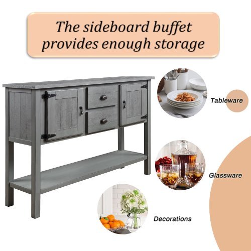 48-inch Solid Wood Sideboard Console Table