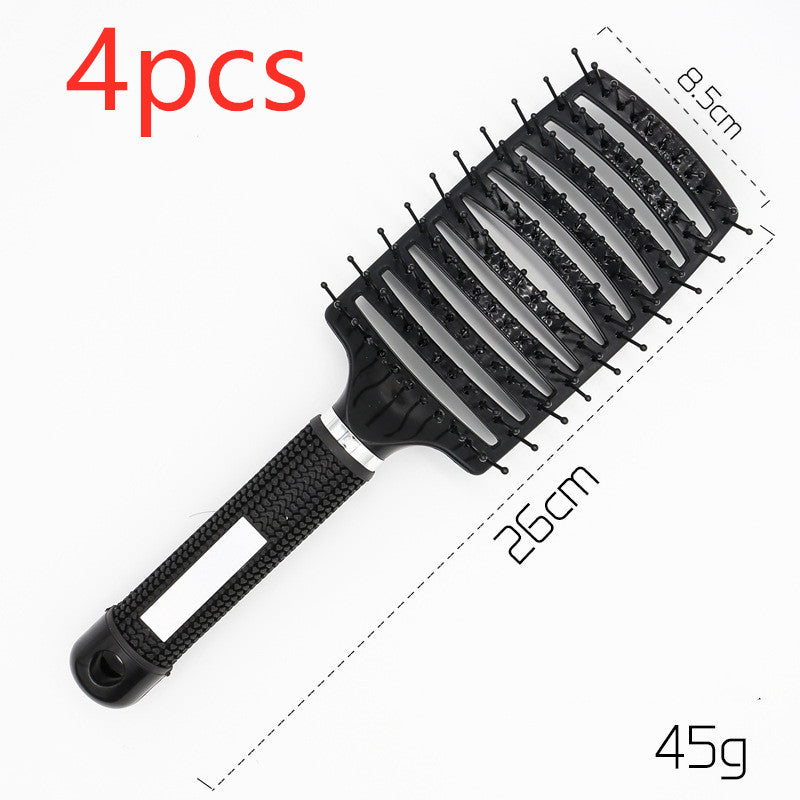 Anti-Klit Hairbrush for Women - Detangler Hair Brush with Nylon Bristles for Scalp Massage and Teasing