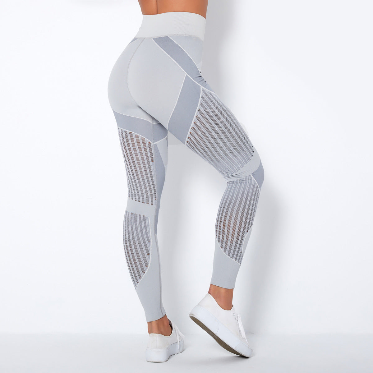 High-Waisted Seamless Mesh Yoga Leggings for Women – Butt-Lifting, Tummy Control Workout Pants