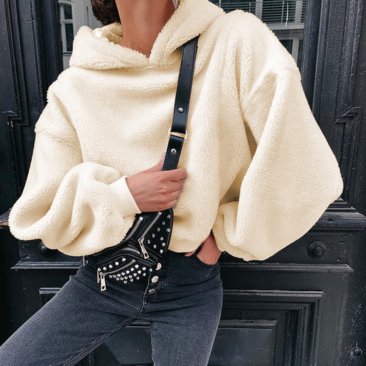 Cozy Comfort: Women's Long Sleeve Fleece Hoodie