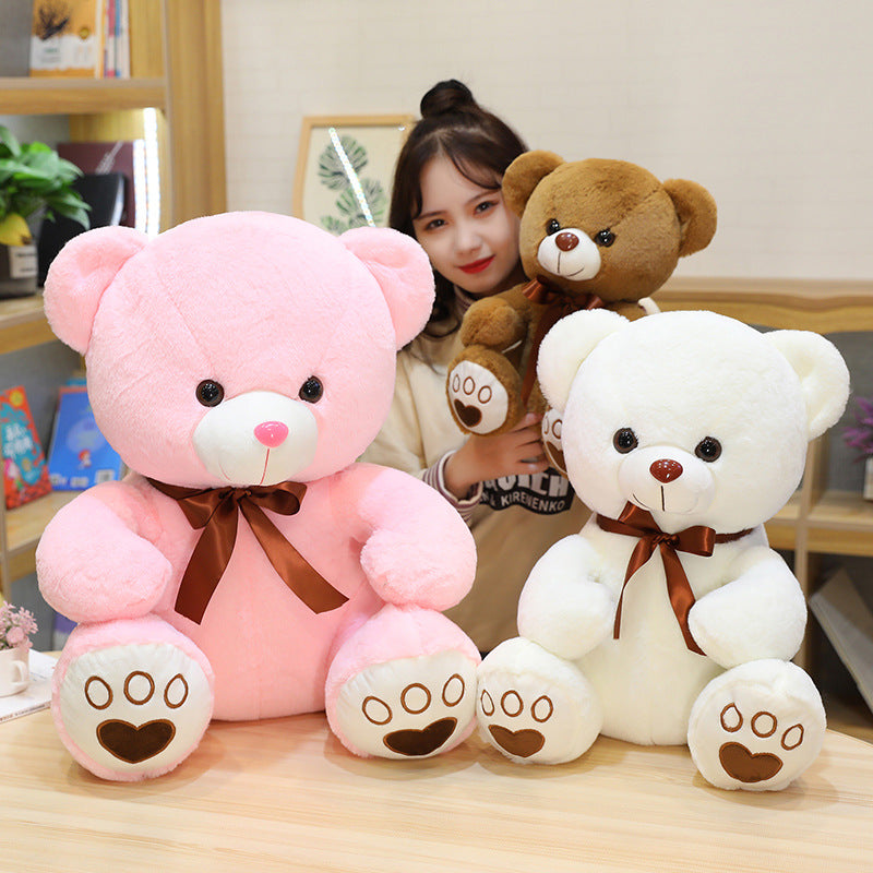 CuddlePal: Sitting Teddy Bear Plush with Adorable Ribbon