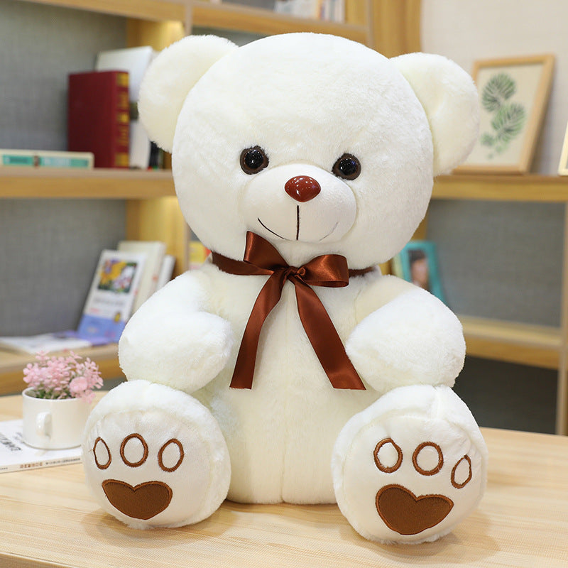 CuddlePal: Sitting Teddy Bear Plush with Adorable Ribbon