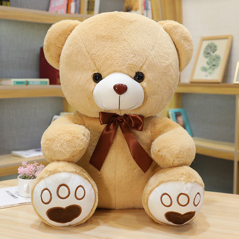 CuddlePal: Sitting Teddy Bear Plush with Adorable Ribbon