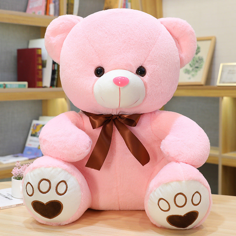 CuddlePal: Sitting Teddy Bear Plush with Adorable Ribbon