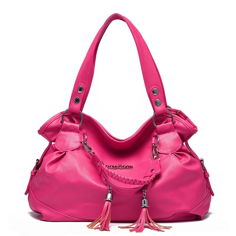 Female Bag Soft Leather Tassel Handbag